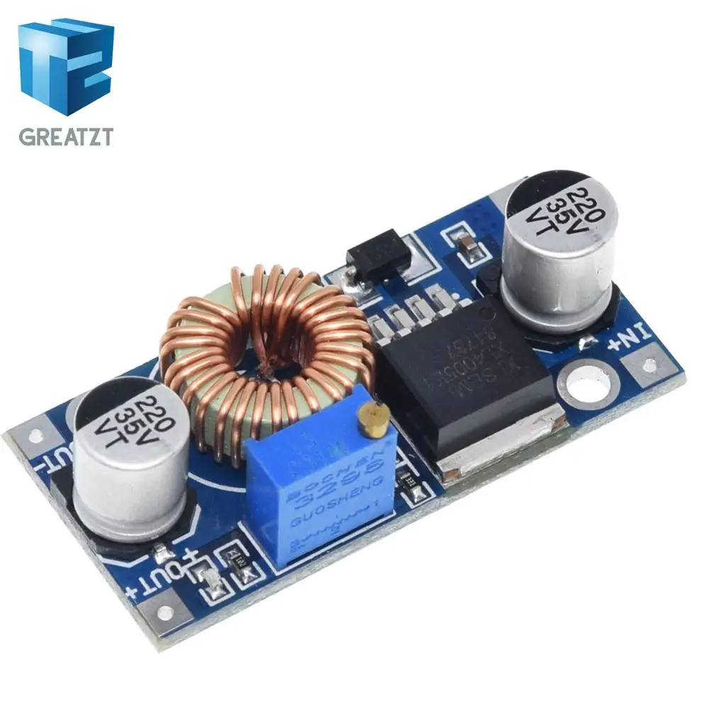 Free shipping!1pcs XL4005 DSN5000 Beyond LM2596 DC adjustable step down 5A power Supply module Large current power|step-down 5a|power supplylm2596