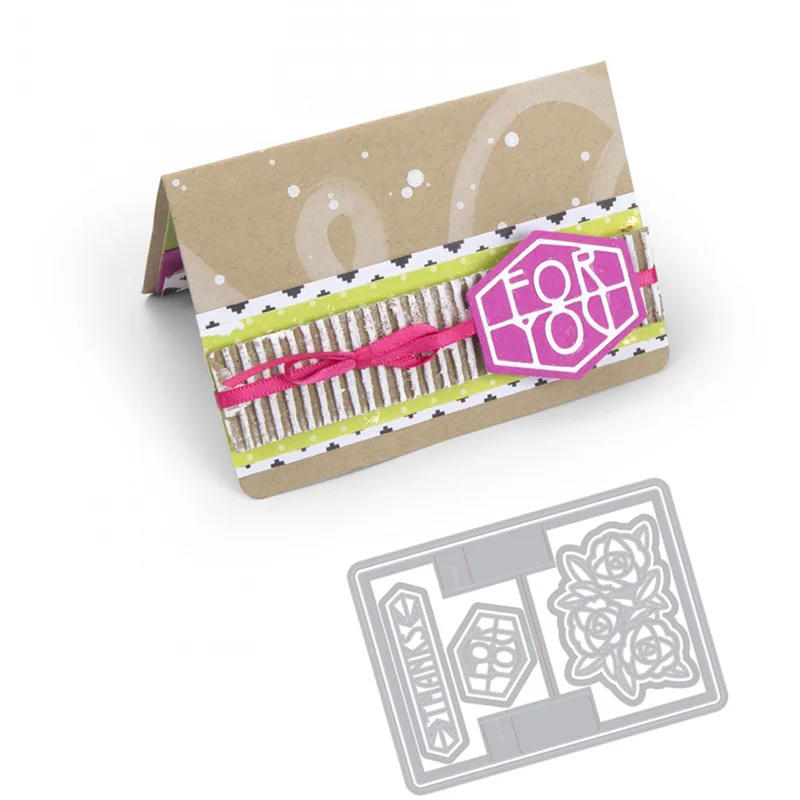 

3D Thanks Box Pop-Up Frame Metal Cutting Dies Stencils For DIY Scrapbook Decorative Embossing Paper Cards Handcraft Template