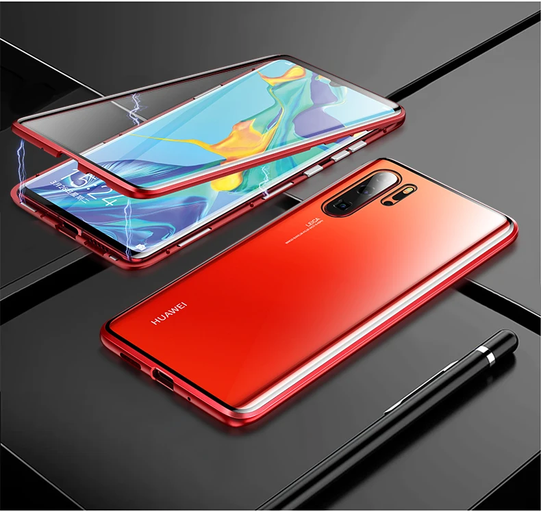 Чехол huawei P30 pro с магнитной адсорбцией металлический корпус для huawei P20 P30 lite P20pro mate20 pro металлическая рамка прозрачная защитная