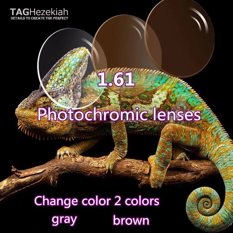Новые 1.61 Асферические фотохромизм рецепта линзы высокого качества пользовательские очки для чтения линзы серый/коричневый