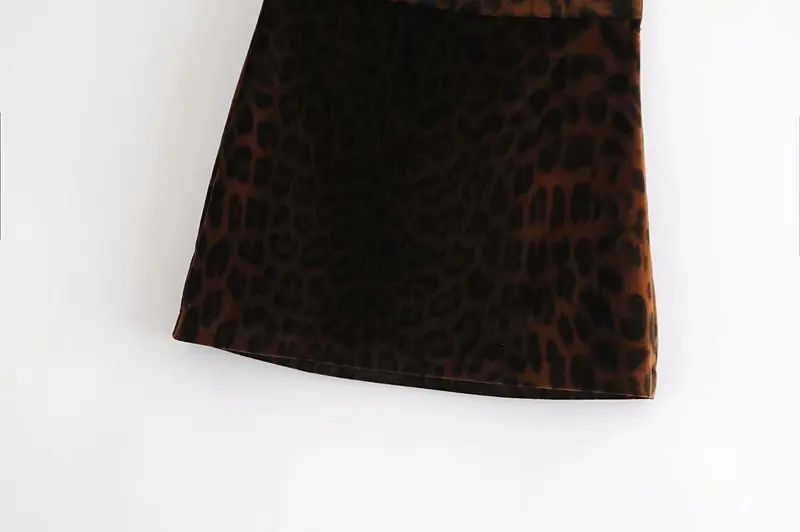 Женская винтажная модная бархатная юбка-карандаш с леопардовым принтом faldas mujer женская уличная мини-юбка на молнии для похудения QUN218