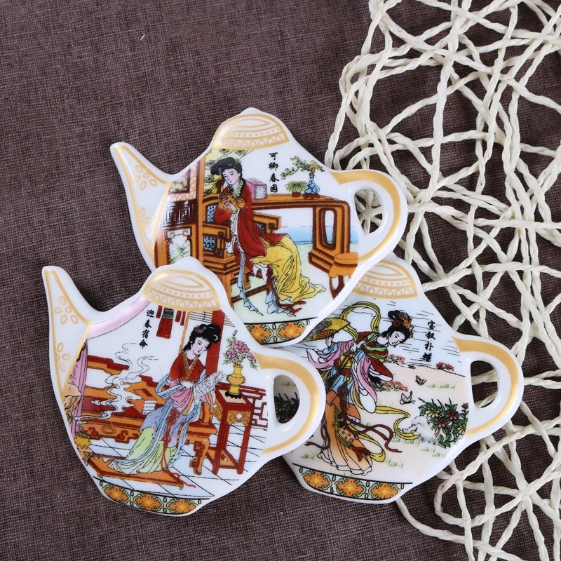 

Teapot Shape Design Medium Size Ceramic Fridge Magnet Blackboard Whiteboard Chinese Culture Crafts Notes Use for Kids Education