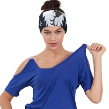 Широкая повязка головная для йоги повязка от пота на голову повязка для волос Спортивная Новая Женская Печать Спортивный Напульсник для йоги Тренажерный Зал Стрейч резинки для волос