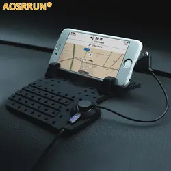 AOSRRUN автомобильное зарядное устройство Нескользящая накладка резиновый коврик для мобильного телефона автомобильные аксессуары для