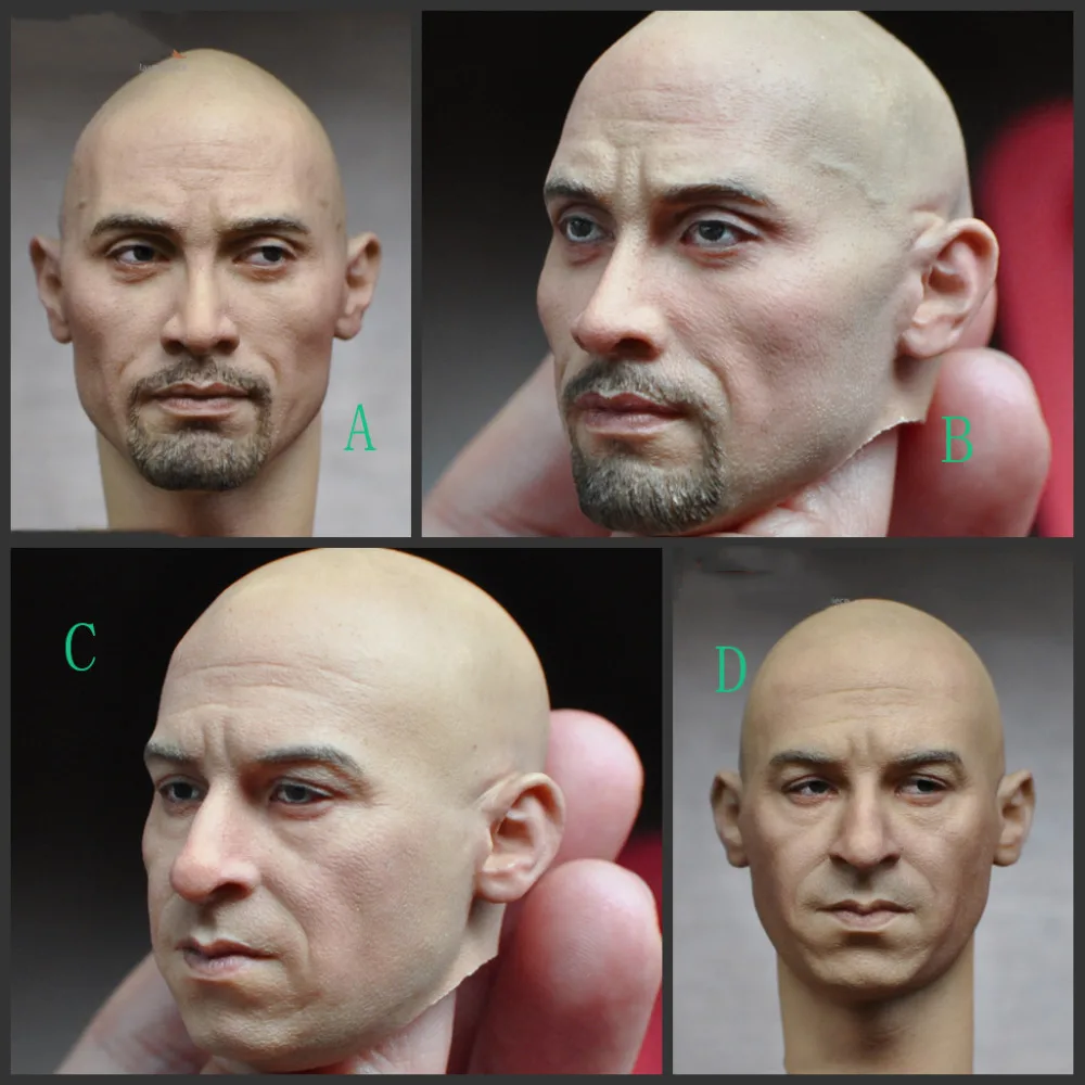 

1/6 Vin Diesel Jason Statham Male Heads for 12'' Men Figures Bodies