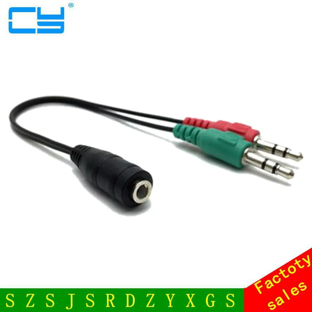 

3.5mm 1 Male to 2 Female Adapter Cable Spliter microphone and headphone for computer or Headphone