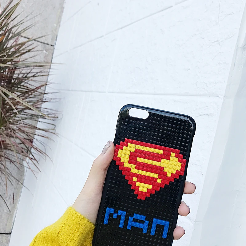Чехол для телефона Super Hero Puzzle чехол iPhone 7 Lego DIY блоки мозаика XR XS MAX X 6 6s 8 Plus