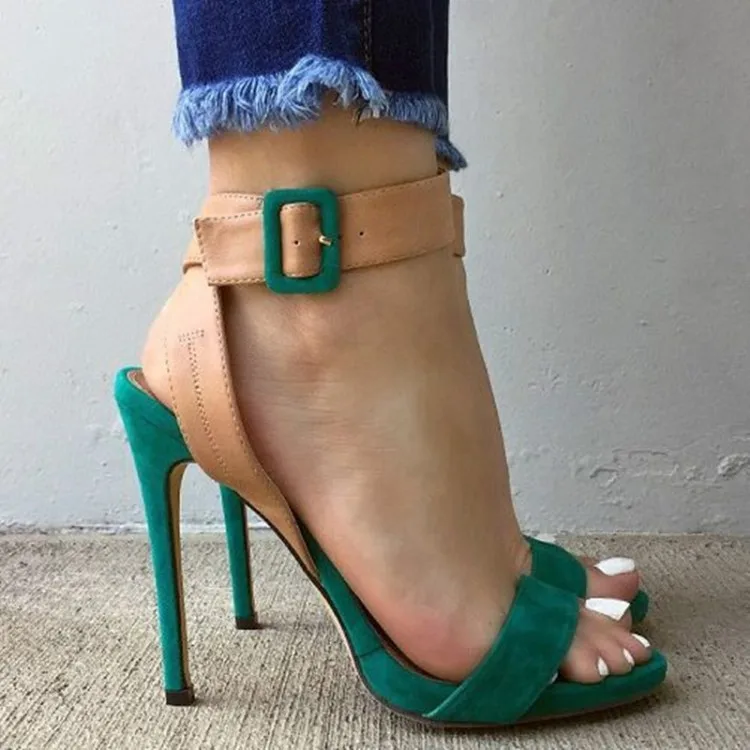 Olomm/женские босоножки на платформе; пикантные босоножки на тонком высоком каблуке; Очаровательные зеленые модельные туфли с открытым носком; женская обувь; большие размеры 5-15 - Цвет: D1308 Green