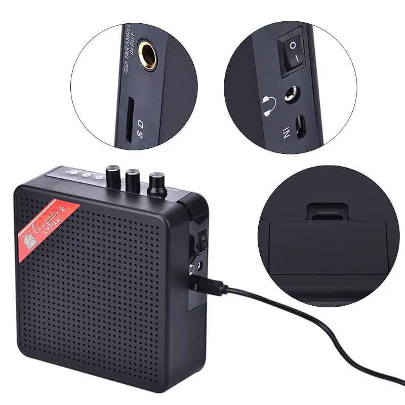 

New Mini 5W 9V Battery Rechargeable Portable Electric Guitar Bass Amp Amplifier Speaker with bluetooth qiang
