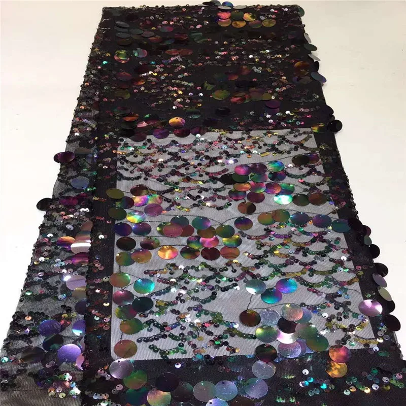 

Glittering Sequins Lace Fabrics 2019 Nigerian Lace Fabrics Embroidery African Tulle Net French Lace Materials For Women ZHA91-1