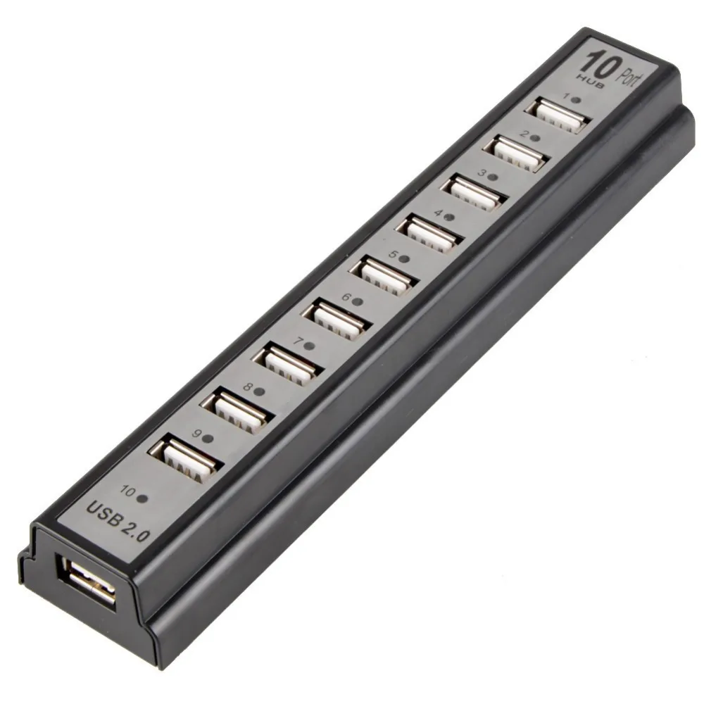 10 Порты USB 2,0 концентраторы с AC Мощность компьютерной периферии адаптер питания для Portablefor портативных ПК Тетрадь