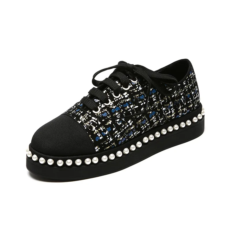 multi forme Femmes Up Femme Chaussures Qualité Dentelle Nouveautés Haute Noir Dropship Vulcaniser Plate Sarairis N8mvwn0