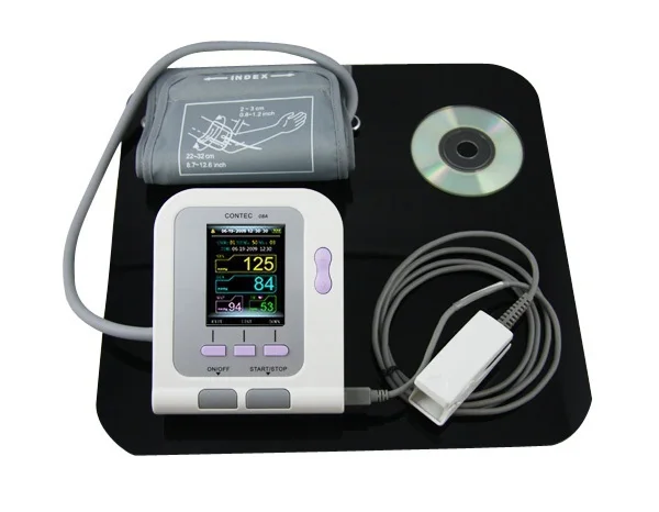

2018 New CONTEC08A with SPO2 sensor Digital Automatic NIBP Blood Pressure Monitor Portable Pulse Monitor Sphygmomanometer