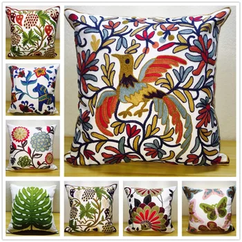 

45cm vintage embroidered pillow cushion cover sofa lumbar pillowcase classical flower pillow case decorative covers home