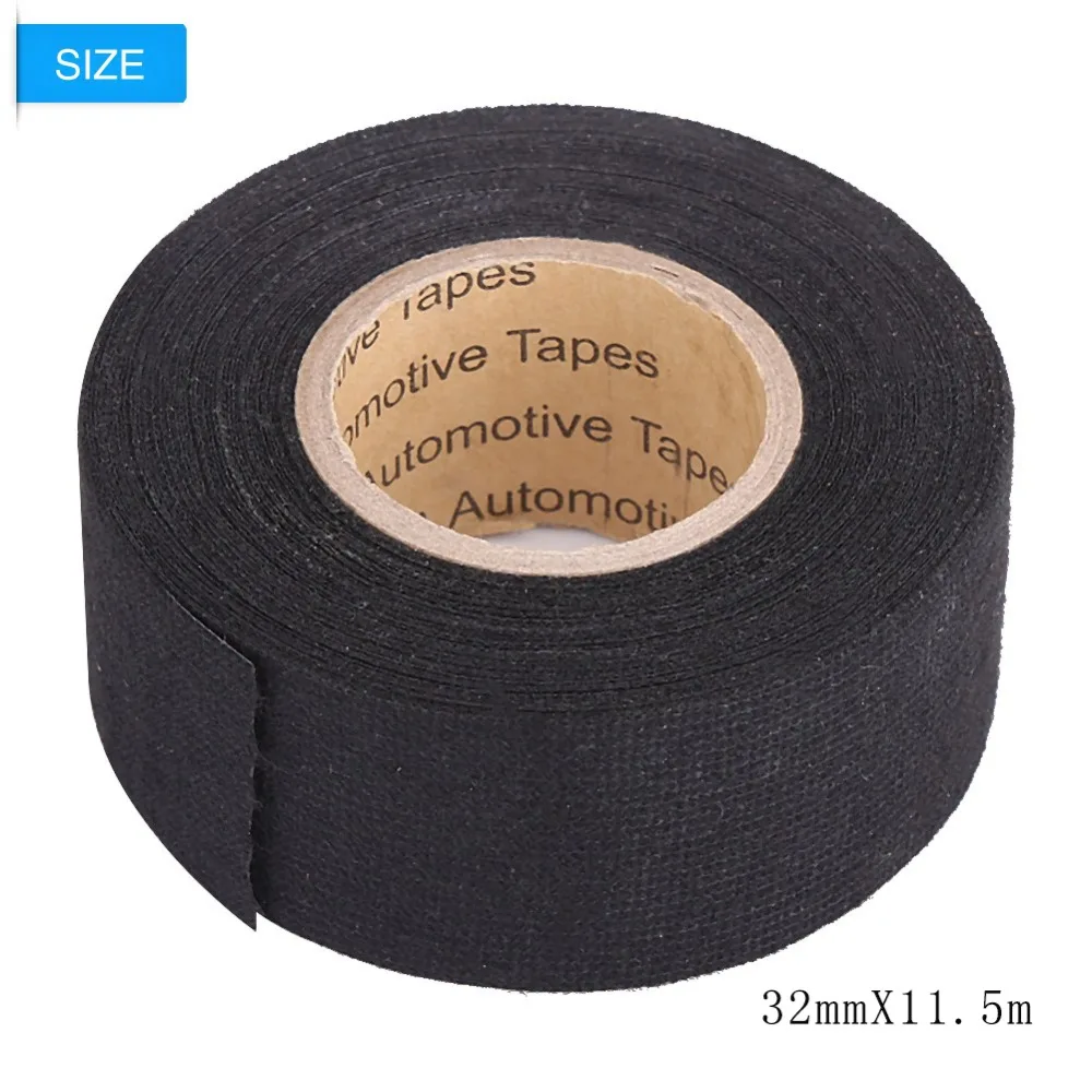 19mmx15M Strong Adhesive Cloth Fabric Tape Black Automotive Heat-induced  Wiring Harness Car Anti Rattle Self Adhesive Felt Tape