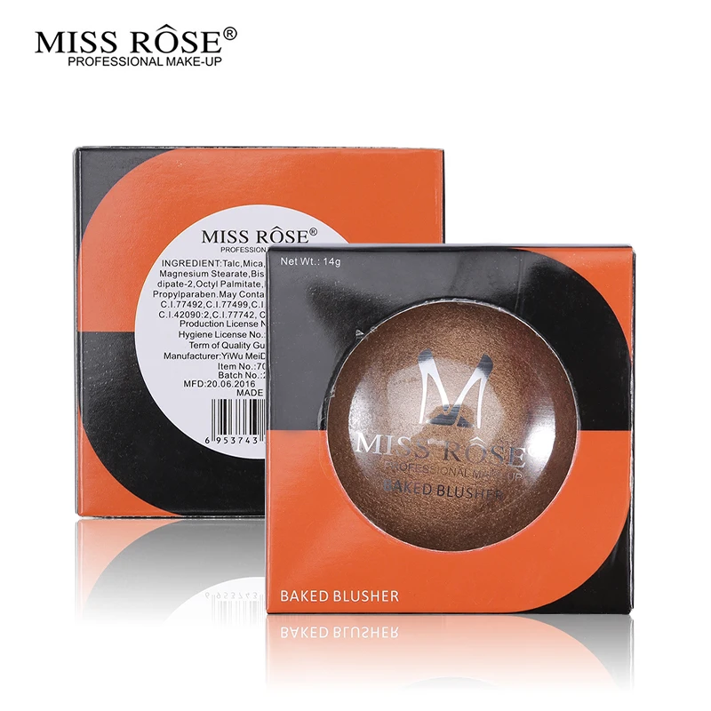 MISS ROSE, 1 шт., для черных женщин, красивые Румяна для лица, макияж, запеченные для щек, цветные бронзаторы, румяна, палитра цветов, ete, гладкие косметические тени