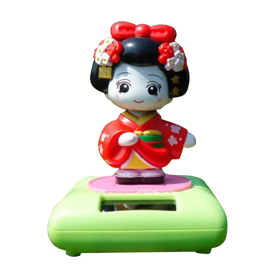 Solar Powered Bobblehead Toy Figure Nohohon Japanese Kimono Maiko Geisha Perfect Christmas