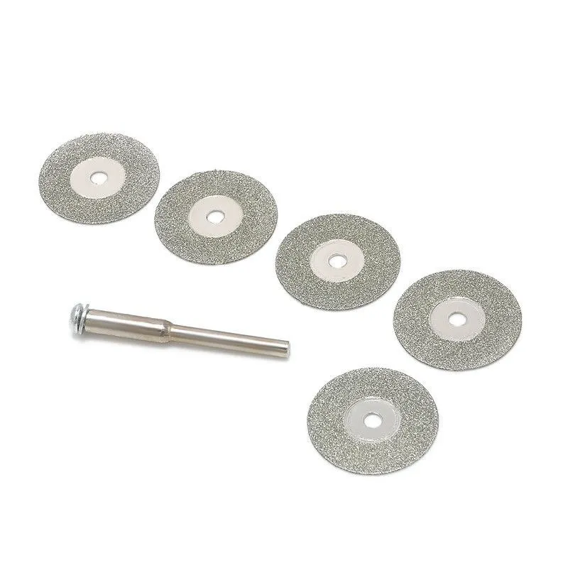 

THGS Lots 5 PCS 22mm Emery Diamond Cutting Blades Drill Bit +1 Mandrel