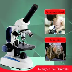 2018 best Student микроскоп 640X двойной свет Оптический Стекло объектив все-металлический каркас студент микроскоп + сверху и снизу свет