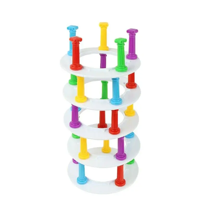 Plastic Desktop Balance Towers Puzzle Board Game Set Kids Educational