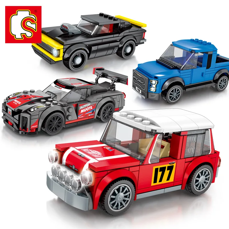 

Sembo Diamond Nano Blocks Car GTR Compatible With LegoSet Technic Voiture Ford Mustang Building Bricks Educational Toy Birthdays