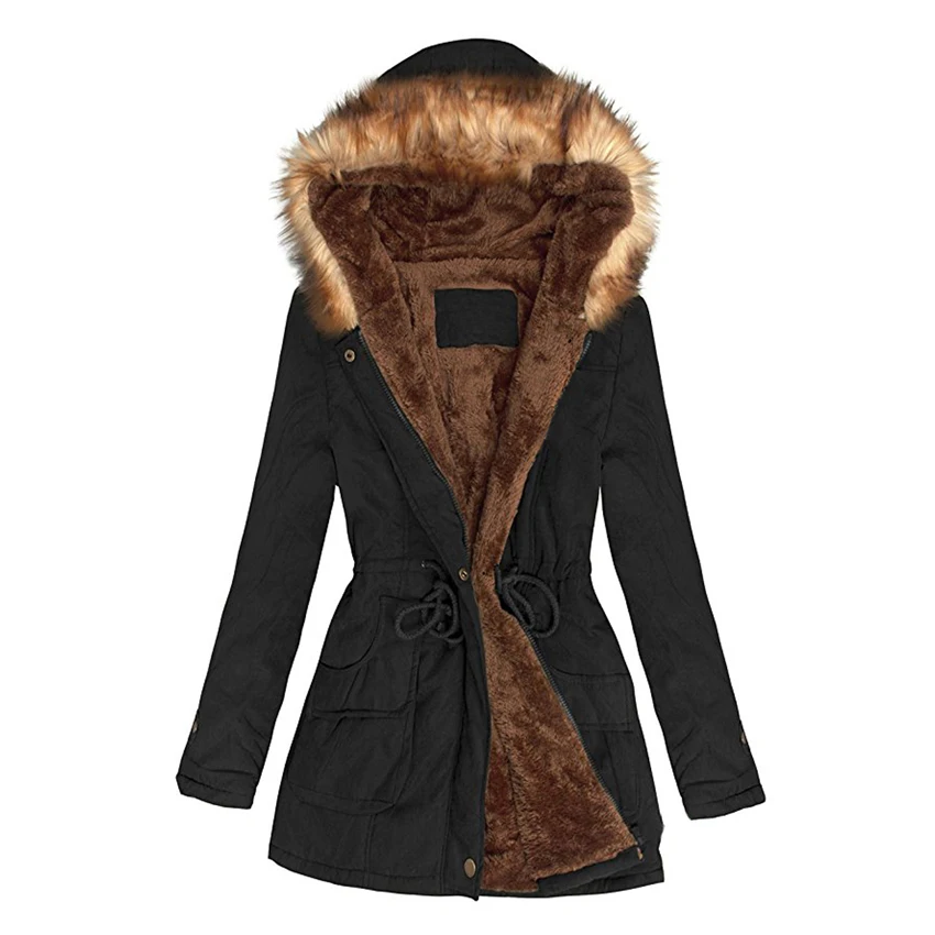 Women Coat 2017 Parkas Casual Outwear Military Hooded