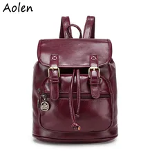 Aolen mode Femmes de simple casual preppy style sac d’école en cuir PU lady sac à bandoulière solide couleur rétro sacs à dos pour femmes