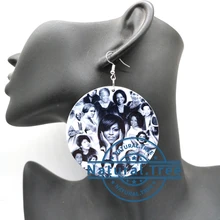 Черные женские серьги из дерева