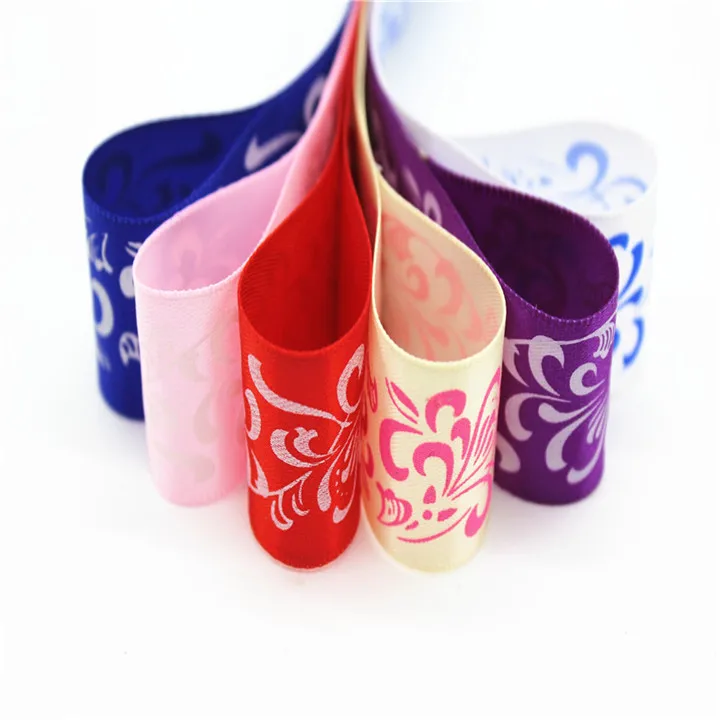 3  2.5cmx50Yard Blue And White Porcelain Printing Ribbon Fabric Wedding Party Supplie Handmade Satin Ribbon Belt Hair Accessories