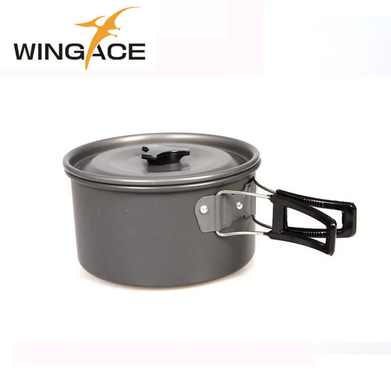 WINGACE Camping al aire libre de utensilios de cocina de olla Pan hervidor de agua senderismo conjunto plegable al aire libre vajilla para el turismo juego de Picnic