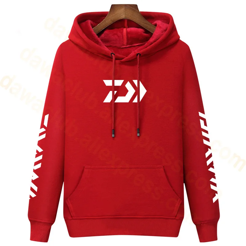 Inverno do Velo Roupas de Pesca Esporte ao ar Pesca de Pesca com Capuz Moletom com Capuz Novo Daiwa Roupas Jaqueta Livre Caminhadas Camisola S-5xl 2019 12 Livre Caminhadas Pesca De Pesca Com Capuz