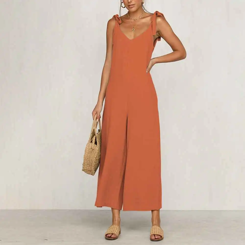 Summer Women's Loose Strapless Sexy Jumpsuit Backless Women's Sleeveless Jumpsuit Autumn Fashion Wide Leg Solid Color Jumpsuit (6)