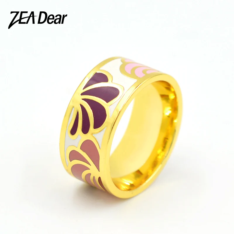

ZEADear Jewelry Stainless Steel Big Rings Enamel Jewelry For Women Dubai Luxury Rings For Anniversary Romantic Jewelry Findings