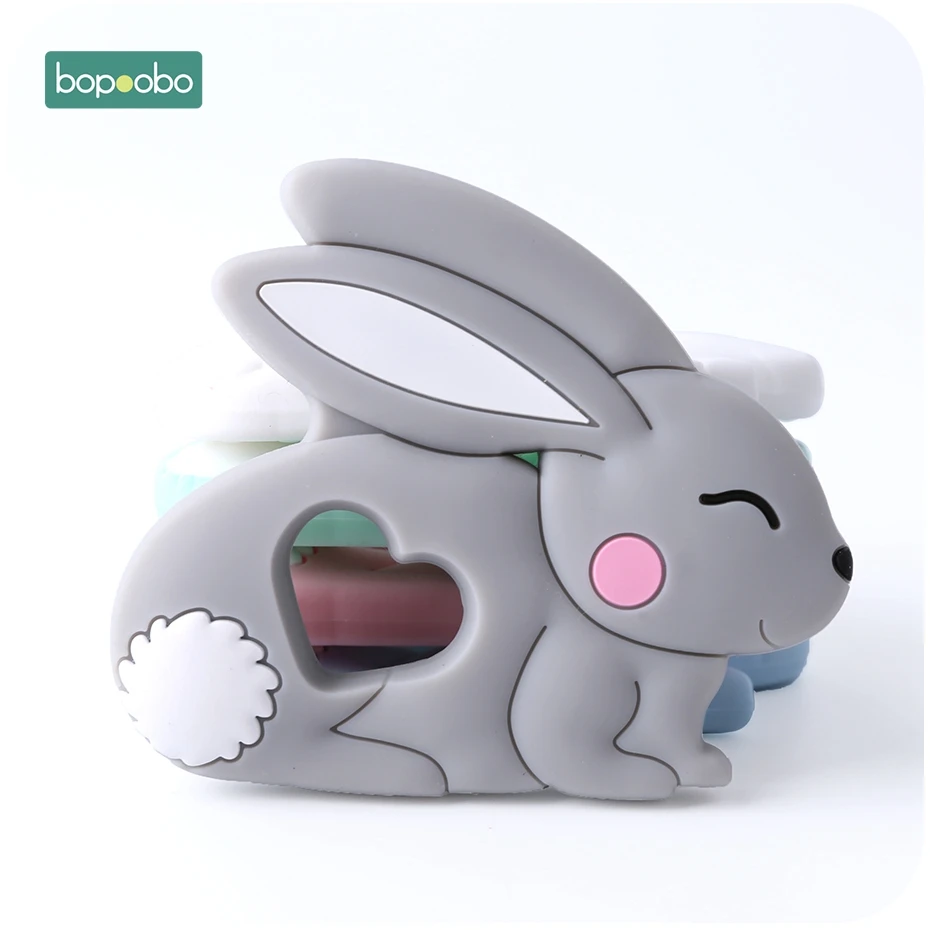 Bopobo 10 шт. Силиконовый грызунок «кролик» пищевого качества кролик Прорезыватель для кормления Прорезыватель для сосок, зажим, аксессуары, детский Прорезыватель