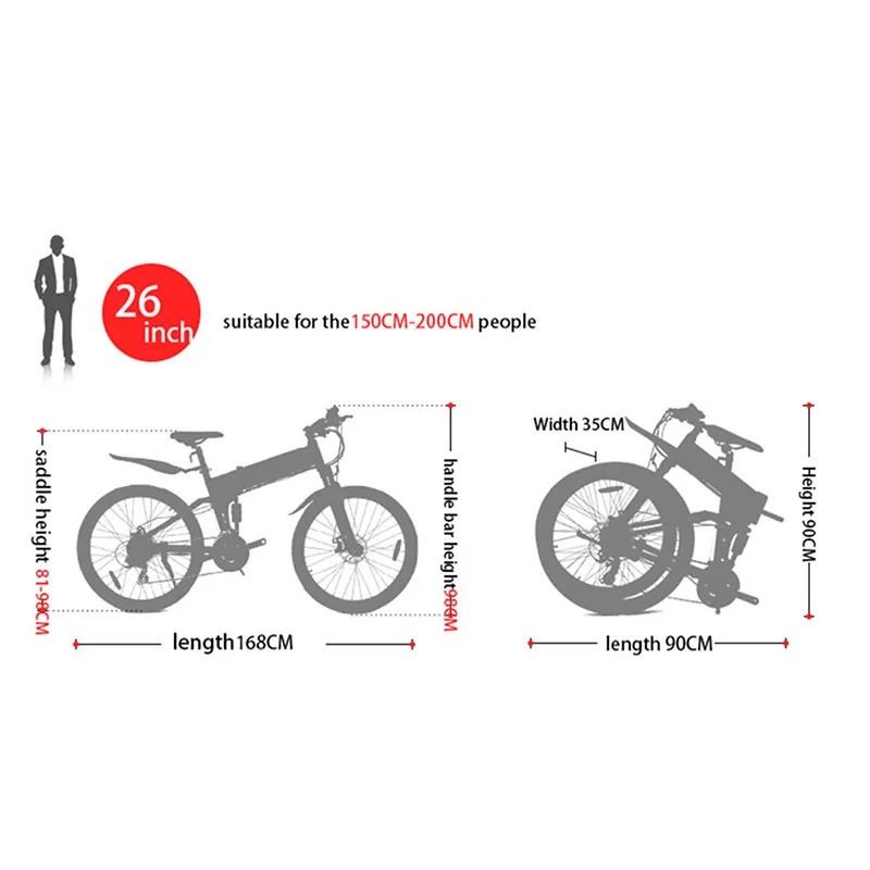 Top 26inch Foldable Electric Bicycle Mountain Bike,36V/48V,7.8Ah/8.7Ah Lithuim Battery,250W/350W,21/27Speeds,Aluminum Frame 1 Top 26inch Foldable Electric Bicycle Mountain Bike,36V/48V,7.8Ah/8.7Ah Lithuim Battery,250W/350W,21/27Speeds,Aluminum Frame 1