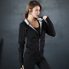 Быстросохнущий Топ для йоги, корректирующий фигуру, для похудения, куртка для бега, с капюшоном, с длинным рукавом, Спортивная толстовка с капюшоном, для спортзала, фитнеса, женская спортивная рубашка