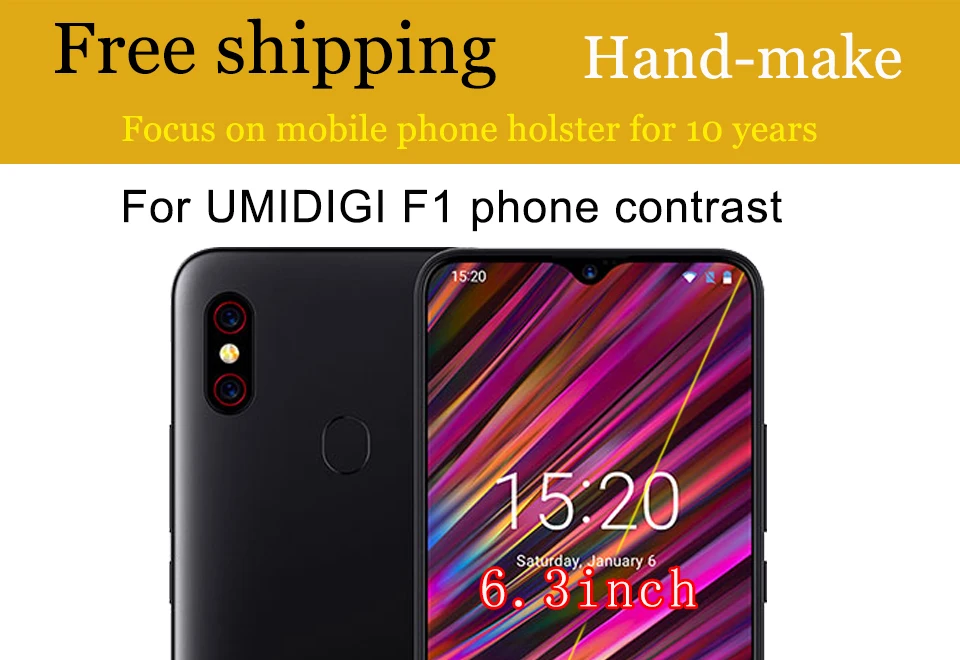 Роскошный кожаный чехол-книжка RYKKZ для UMIDIGI F1 6,3 '', чехол-подставка для мобильного телефона UMIDIGI F1, кожаный чехол для телефона