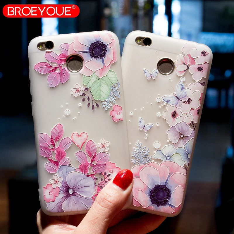 

BROEYOUE Case For Xiaomi Redmi Note 4 4X 5A Note5 Prime 3D Relief Flower Case For Xiaomi Redmi 5 Plus 5A 4X 4A Redmi S2 Mi A1 5X
