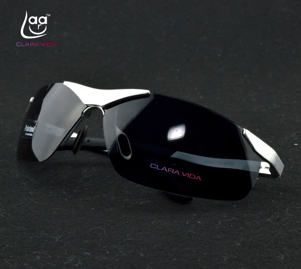 Бросился = clara Vida = Серебряный авиационный материал Шестерня поляризованный алюминиевый Магниевый сплав Uv400 Uv100% солнцезащитные очки для битвы