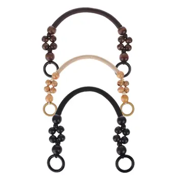 

1Pc Wood Bead Rope Bag Strap Handle Shoulder Belt for Handbag DIY Replacement Handbag Handle