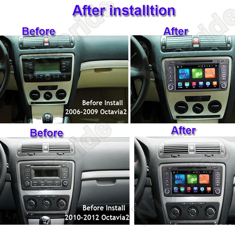 Flash Deal 2 Din Android 8.1 8.0 8 Inch CAR DVD for Skoda Octavia 2 4G+32G 2009-2013 Gps Navigation Wifi Bluetooth head unit autoradio wifi 5