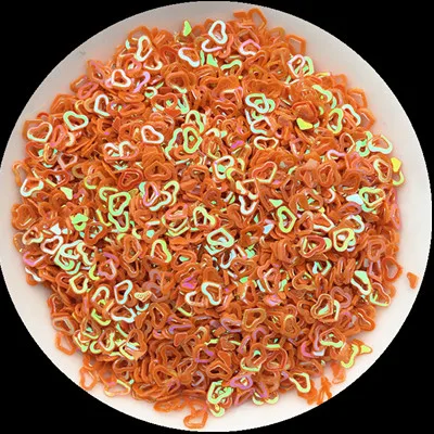 Новые разноцветные 20 г 4 мм полые в форме сердца ПВХ свободные блестки пайетки дизайн ногтей маникюр/для женщин Diy/свадебные конфетти украшения - Цвет: AB Orange