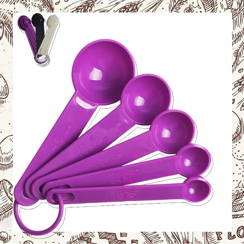 Кухня аксессуары 5 шт./компл. мерная ложка для муки выпечки Кофе Чай измерения инструменты для сахара ложка для выпечки инструменты Кухня гаджеты - Цвет: Purple