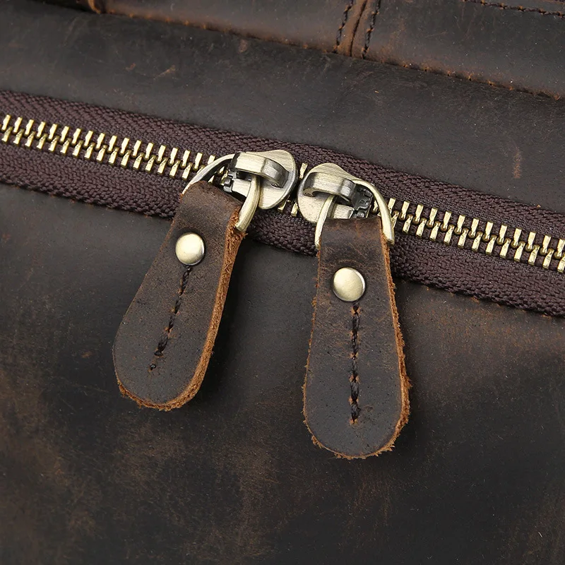 Европейская и американская Ретро стиль мульти-карман деловая сумка Crazy Horse кожаная мужская кожаная 1" Сумка для ноутбука большой портфель