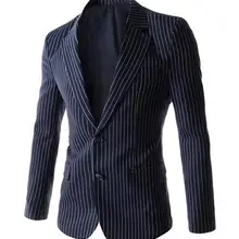 Высокое качество темно-синие костюмы куртка на заказ Модная полосатая официальная одежда для мужчин деловые костюмы блейзер для мужчин