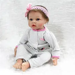 22 "Bebe подарков Reborn реалиста Boneca силиконовые куклы для новорожденных и малышей для детская одежда для девочек со дня рождения подарок кукла
