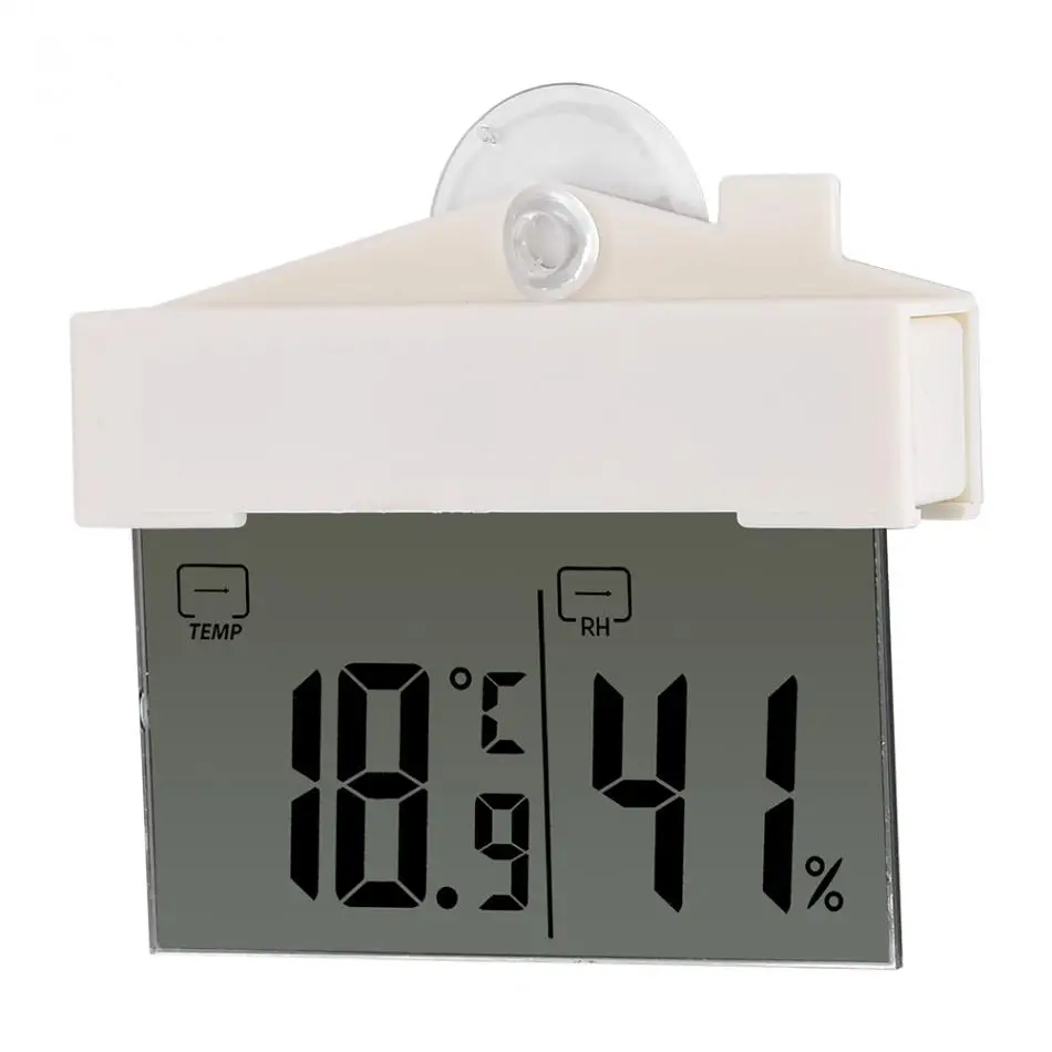 

Digital Weather Station Suction Cup Indoor Outdoor Thermometer Large LCD Window Thermometer Hydrometer Hanging Tester