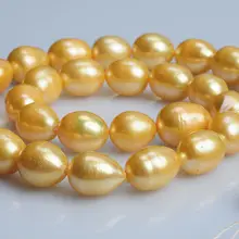 Натуральный AA желтый мелкий пресноводный жемчуг 10-11 мм 15 дюймов DIY ожерелье браслет серьги оптом