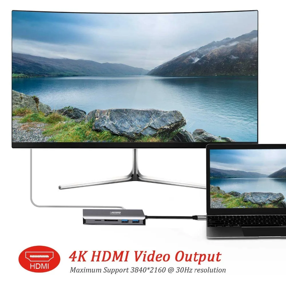 Original 11 in 1 USB C Docking Station to 4K HDMI RJ45 VGA Ethernet for Lenovo for MacBook Pro Laptop USB Type C Device