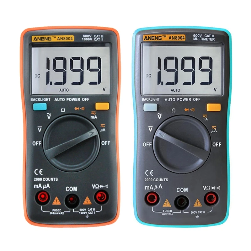 

AN8004 Digital Multimeter 2000 Counts AC/DC Ammeter Voltmeter Ohm Tester